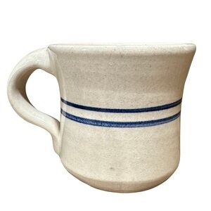 Vintage Marshall Pottery Coffee Mug , Double Blue Stripe , Country Charm